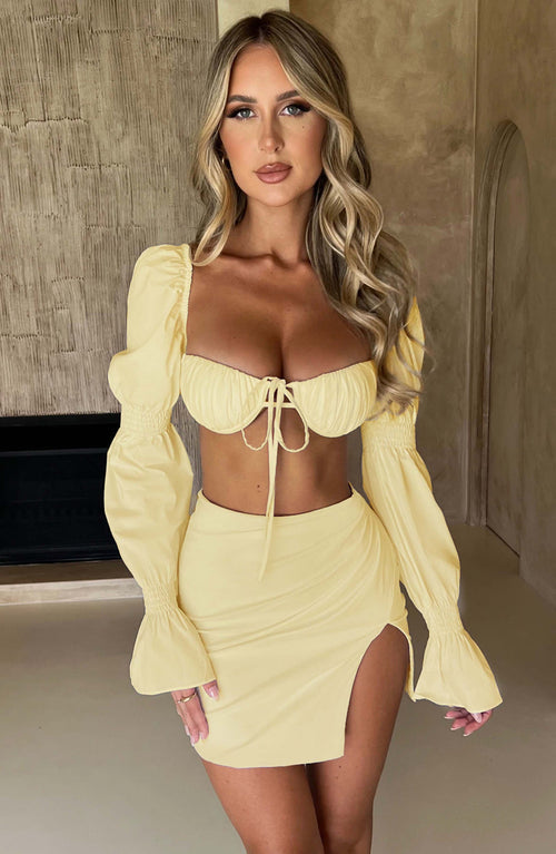 Perla Mini Skirt - Lemon Skirt XS Babyboo Fashion Premium Exclusive Design