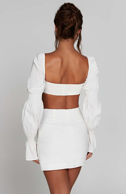 Perla Mini Skirt - White Skirt Babyboo Fashion Premium Exclusive Design