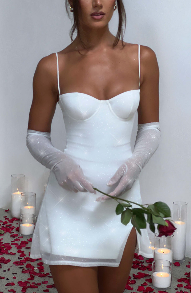 Pixie Glove - Ivory Sparkle Accessories Babyboo Fashion Premium Exclusive Design