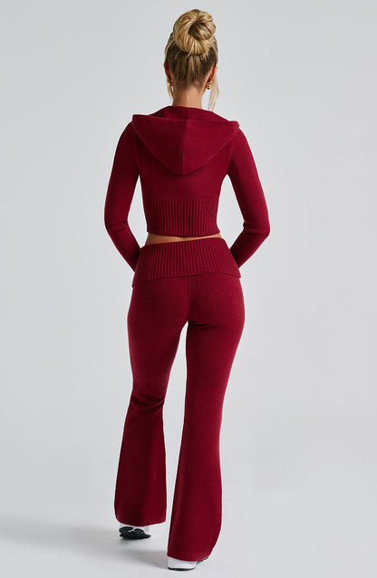 Portia Knit Hoodie - Red Tops Babyboo Fashion Premium Exclusive Design