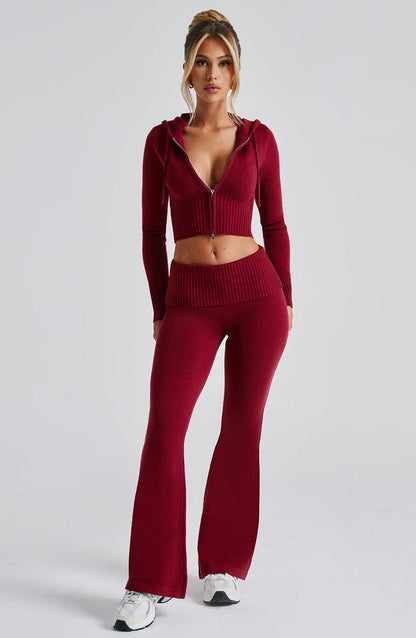 Portia Knit Hoodie - Red Tops Babyboo Fashion Premium Exclusive Design