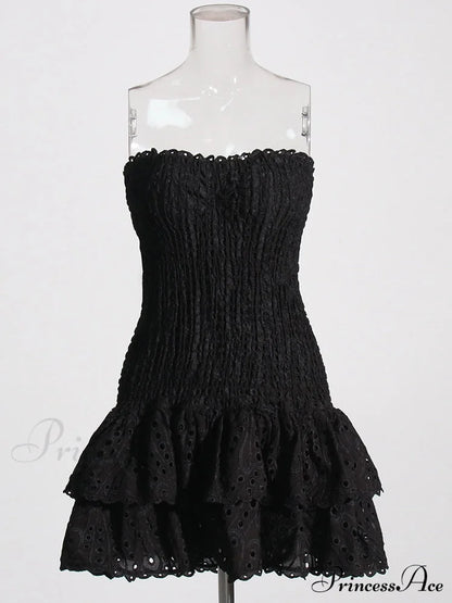Printed Ruched Tube Mini Dress - Free From Label