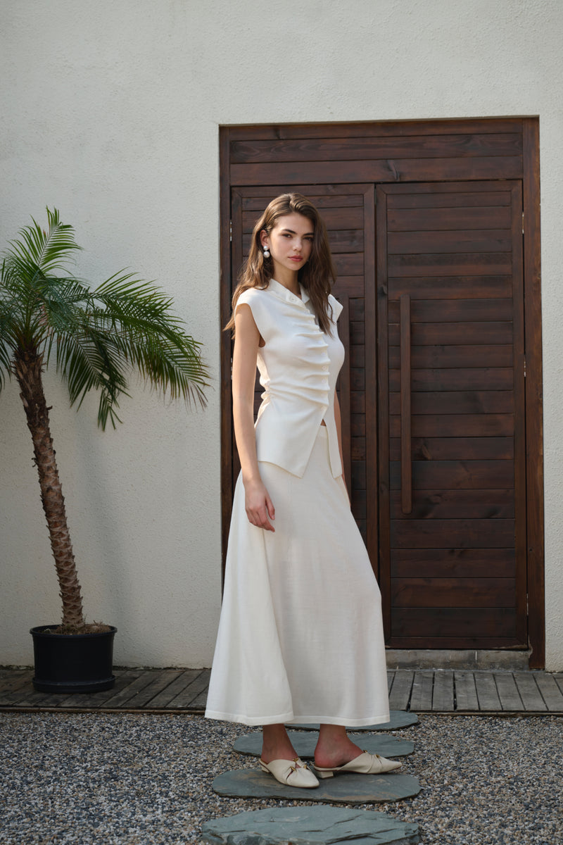 Ruched accent knit set