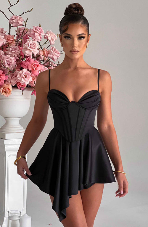 Saffron Playsuit - Black Playsuit Babyboo Fashion Premium Exclusive Design