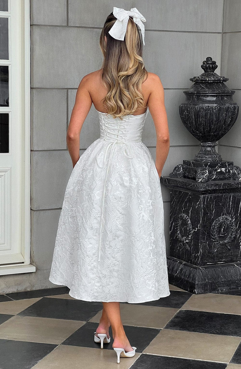 Saoirse Midi Dress - Ivory Dress Babyboo Fashion Premium Exclusive Design