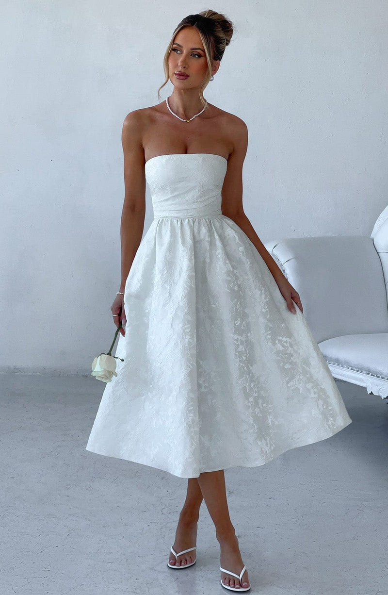 Saoirse Midi Dress - Ivory Dress Babyboo Fashion Premium Exclusive Design