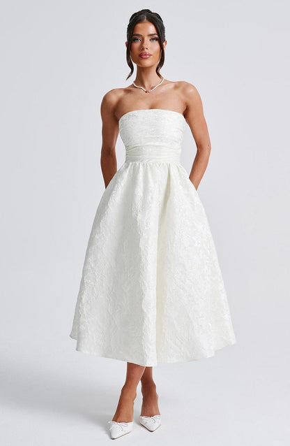 Saoirse Midi Dress - Ivory Dress Babyboo Fashion Premium Exclusive Design