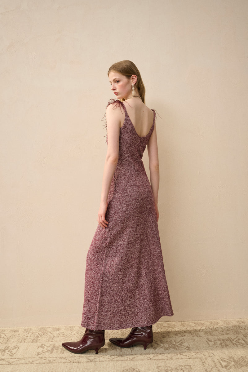 Scoop neck cotton wool dress