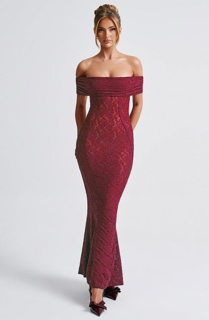 Stephanie Maxi Dress - Burgundy Dress Babyboo Fashion Premium Exclusive Design
