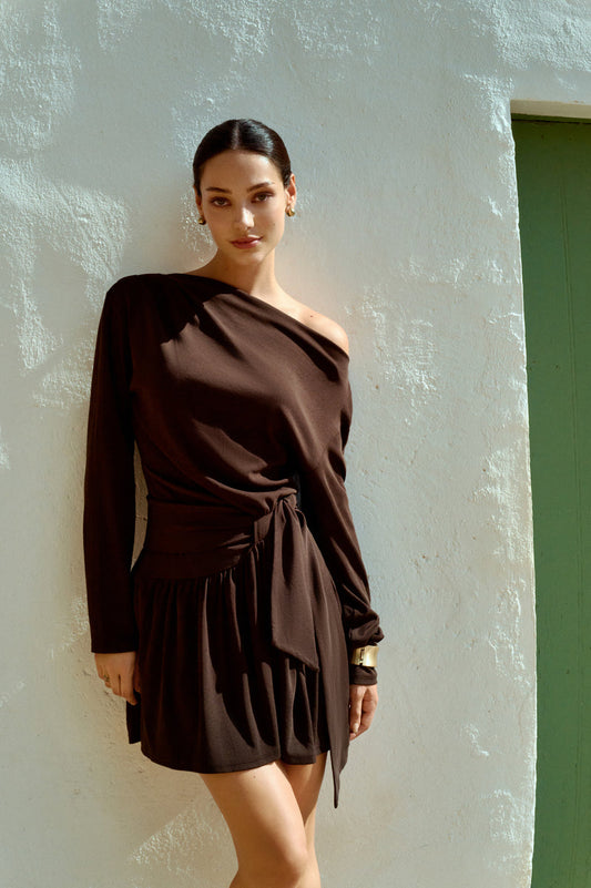 Tie waist mini dress