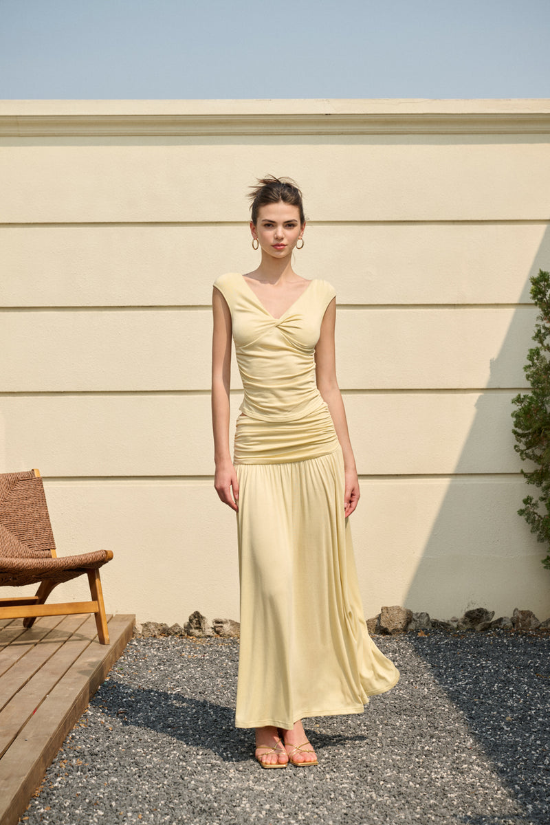 V neck ruched waist top
