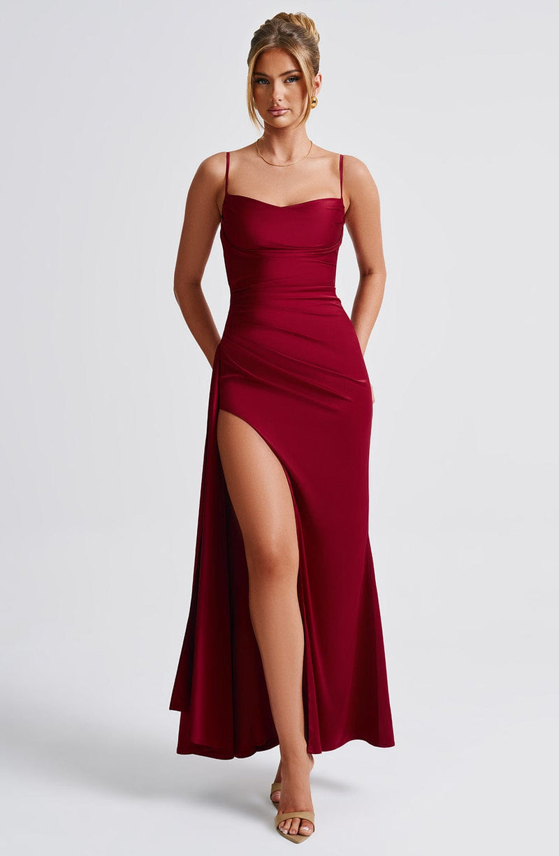 Winona Maxi Dress - Burgundy Dress Babyboo Fashion Premium Exclusive Design