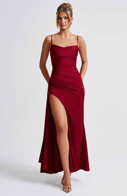 Winona Maxi Dress - Burgundy Dress Babyboo Fashion Premium Exclusive Design