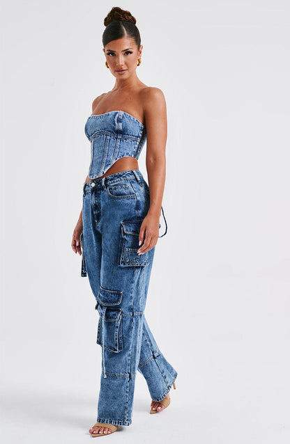 Yasie Corset - Dark Wash Tops Babyboo Fashion Premium Exclusive Design